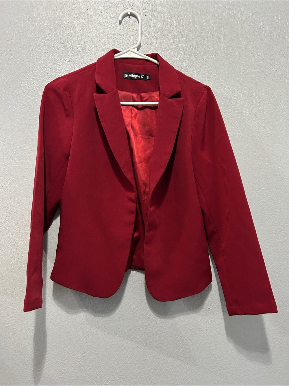 Allegra K Women's Deep Red Tailored Blazer